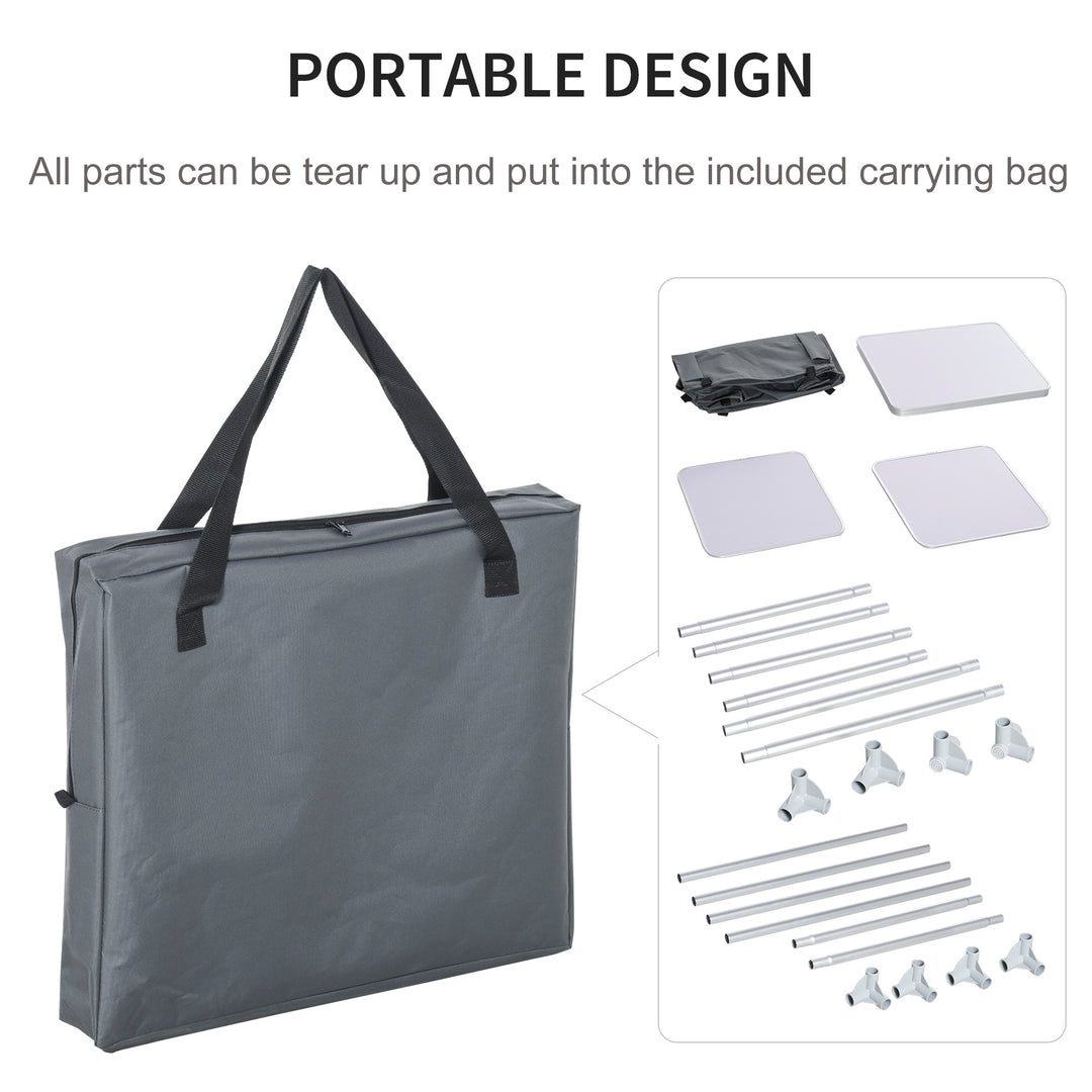 MCL 2-Shelf Camping Cupboard Camping Kitchen Station Cook Table Aluminum, Storage Organiser for BBQ Party Picnics Backyards with Carrying Bag