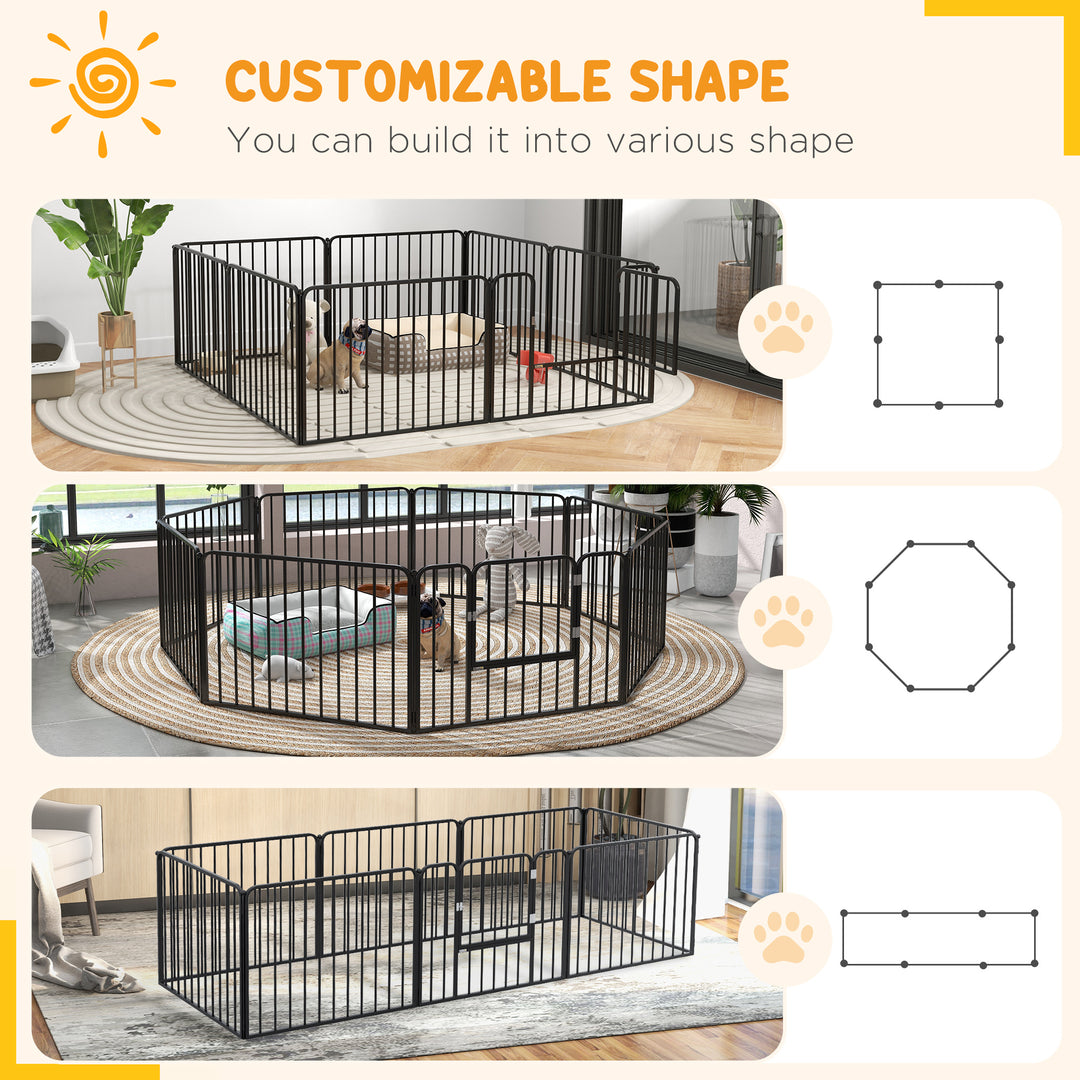 PawHut 8 Panels Heavy Duty Dog Pen, 60cm Height Pet Playpen for Indoor Outdoor, Small Dogs