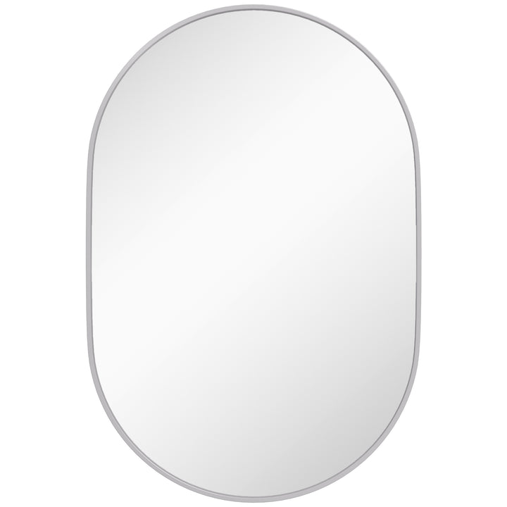 60cm Round Tempered Glass Bathroom Mirror - Silver Tone