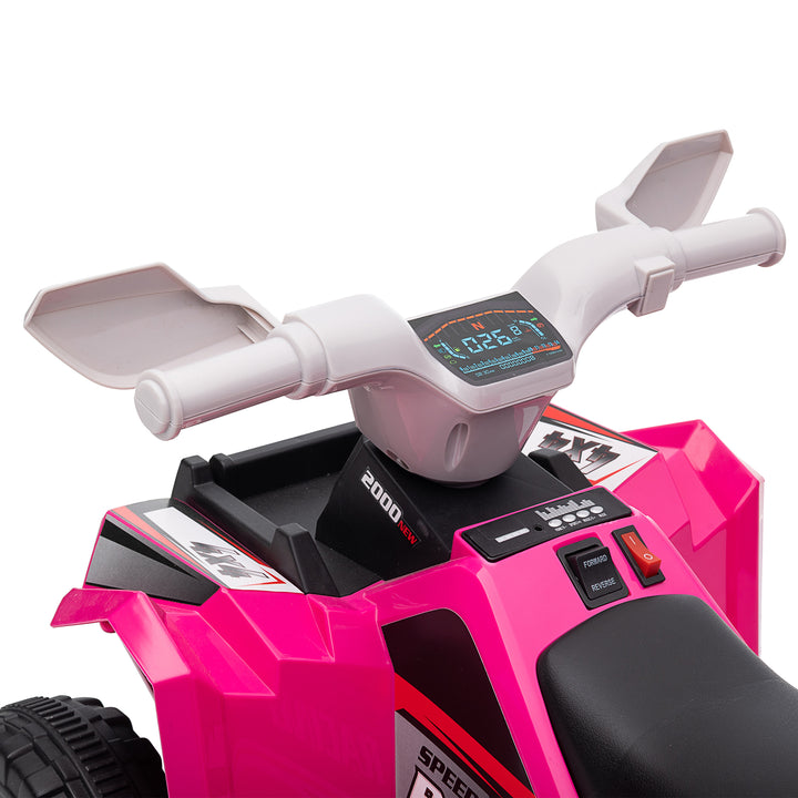 HOMCOM 6V Electric Quad Bike for Toddlers, Wear-Resistant Wheels, Forward and Backward Function, Pink | Aosom UK