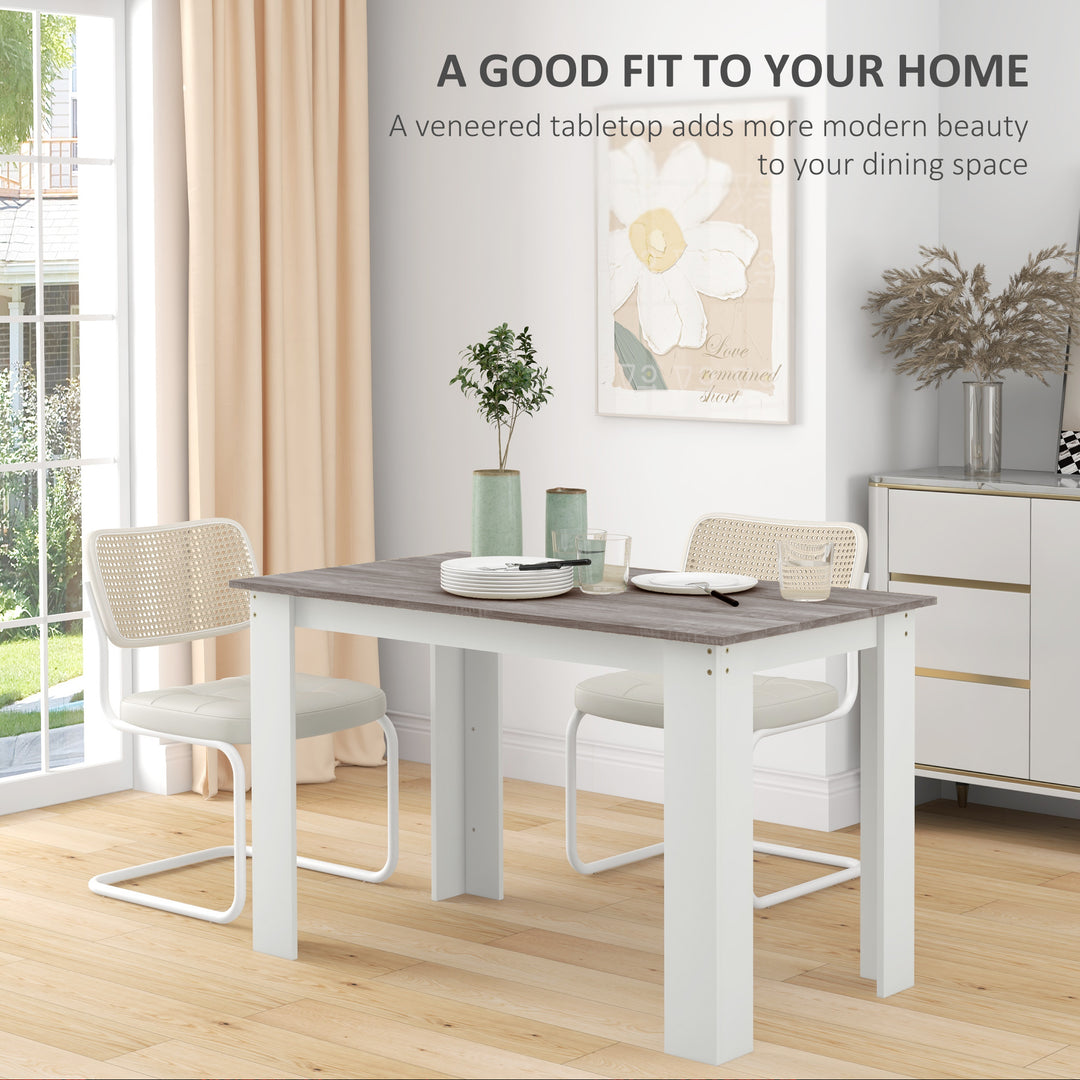 Dining Table for 4-6 People, Kitchen Table with Wood Effect for Dining