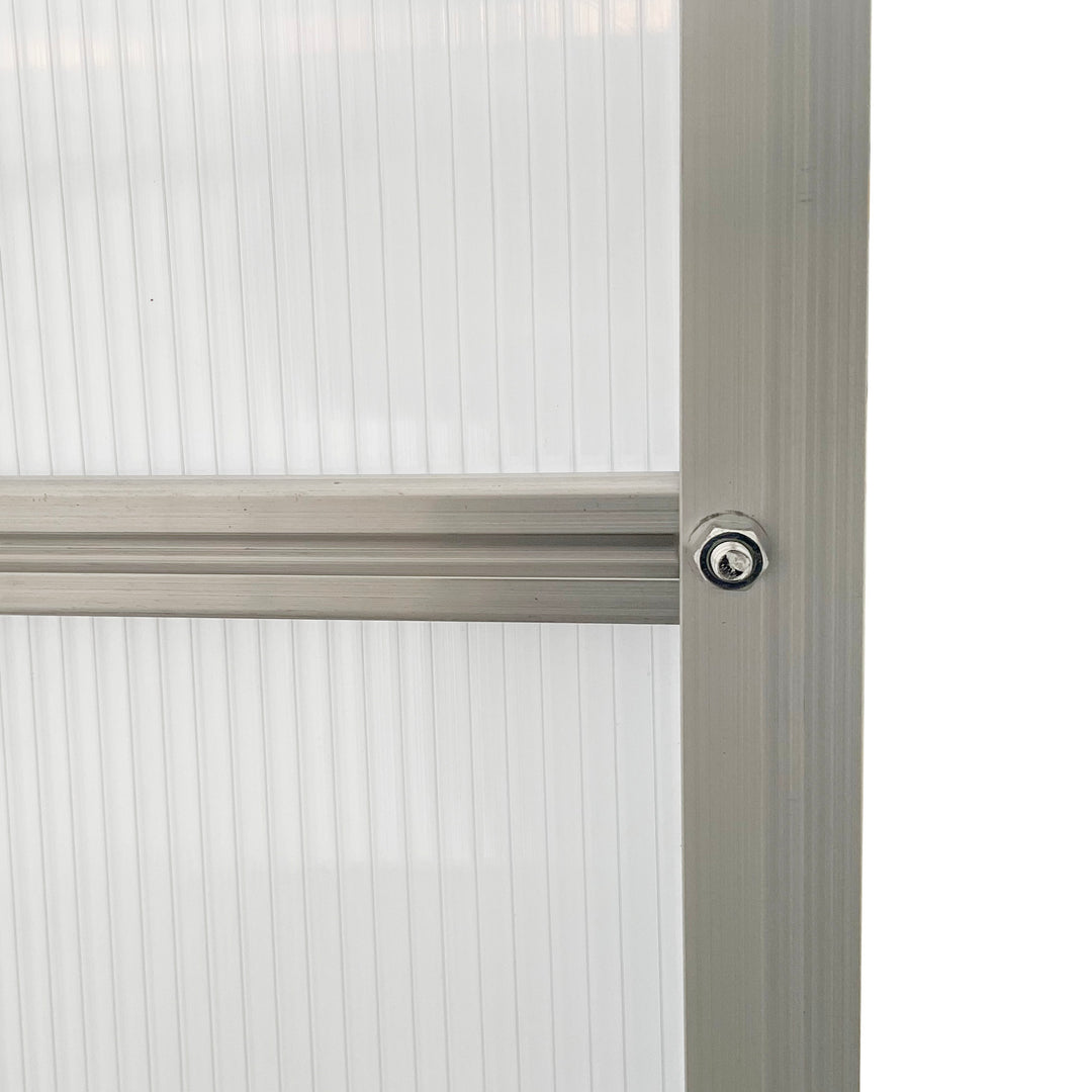 190 x 253 cm Walk-In Polycarbonate Greenhouse - Silver-Tone