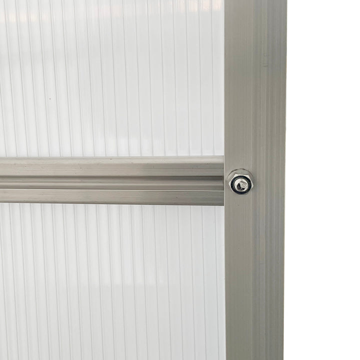190 x 253 cm Walk-In Polycarbonate Greenhouse - Silver-Tone