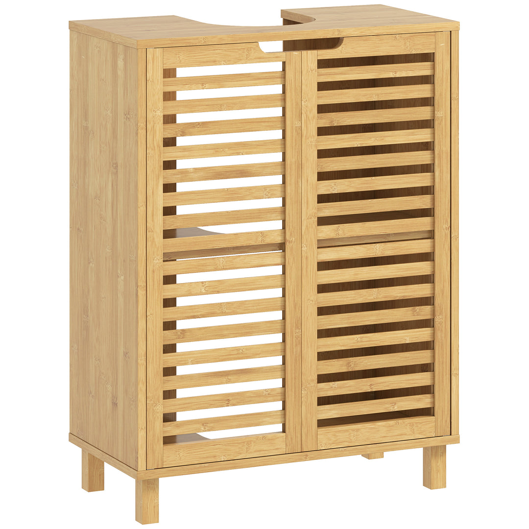 Under Sink Bathroom Cabinet, Freestanding Bamboo Under Sink Cabinet wi