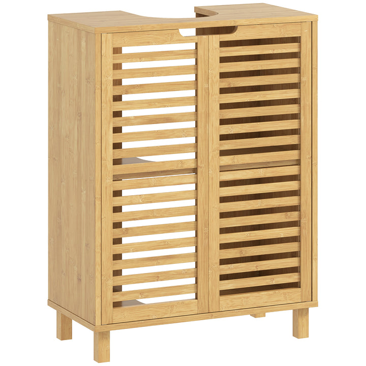 Under Sink Bathroom Cabinet, Freestanding Bamboo Under Sink Cabinet wi