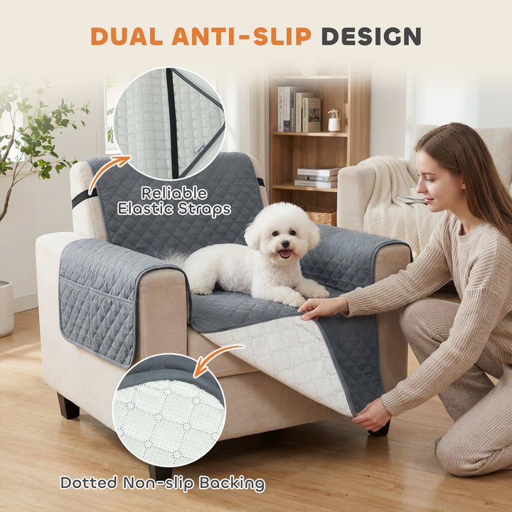 Waterproof Sofa Cover, Soft Couch Cover for Dogs Cats Pets, Non Slip S