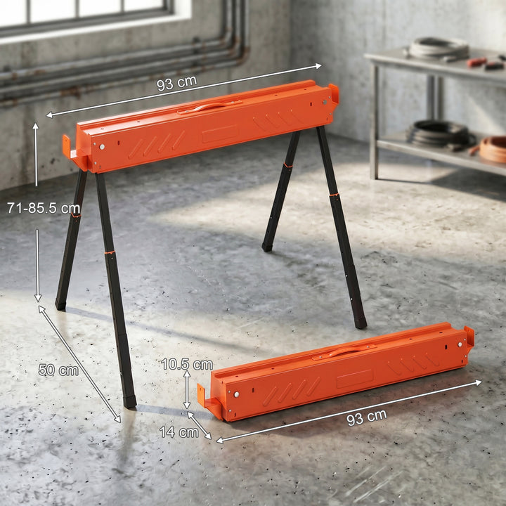 Saw Horses Twin Pack, Folding Work Bench Sawhorses with Height Adjusta