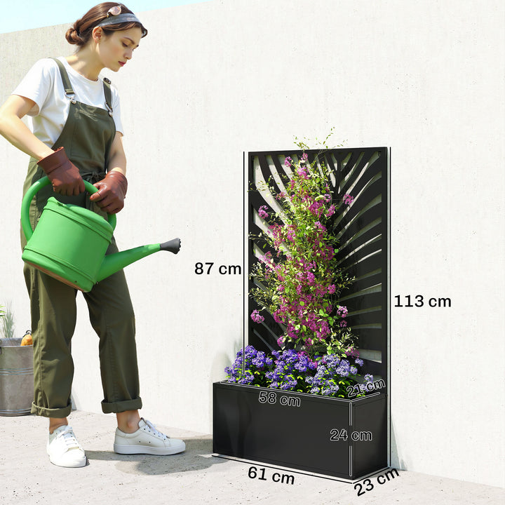 Metal Garden Bed for Garden with Trellis, Wall Mounted or Freestanding
