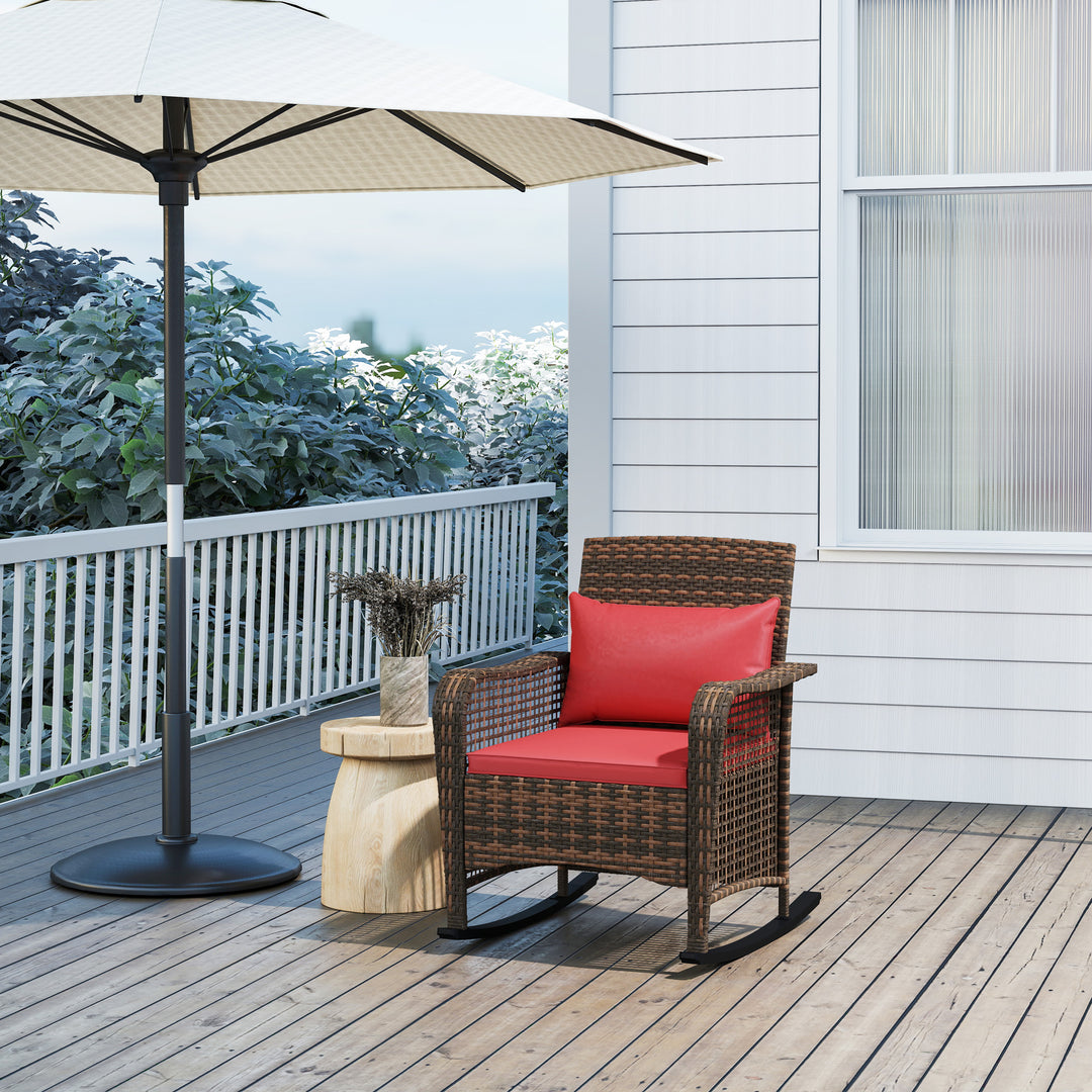Rattan Rocking Chair - Red