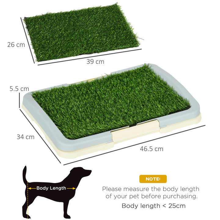 PawHut Puppy Training Pad Indoor Portable Puppy Pee Pad with Artificial Grass, Grid Panel, Tray, 46.5 x 34cm | Aosom UK