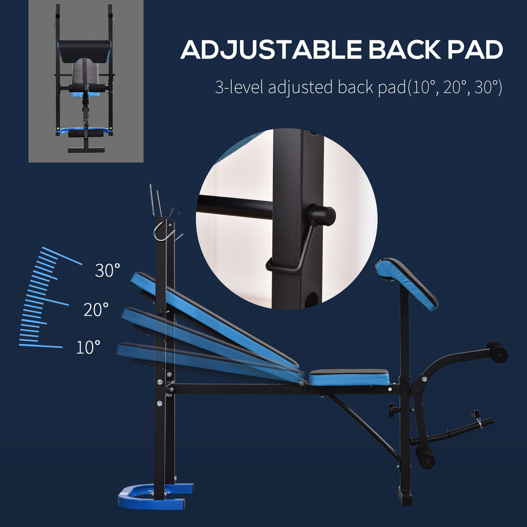 Adjustable Weight Bench with Leg Developer Barbell Rack for Lifting and Strength Training Multifunctional Workout Station for Home Gym Fitness, Black