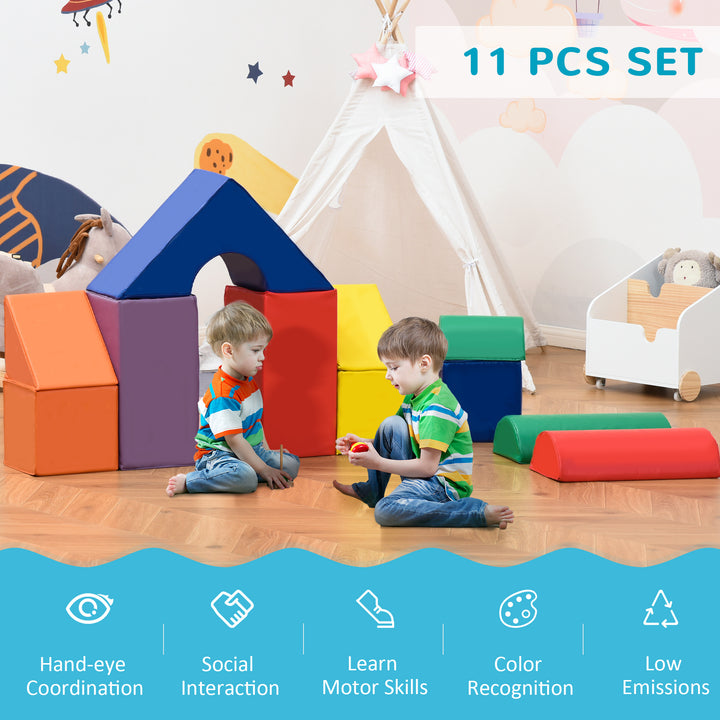 11-Piece Kids Soft Play Set, Foam Block, Toys for Climbing, Crawling, Multicoloured