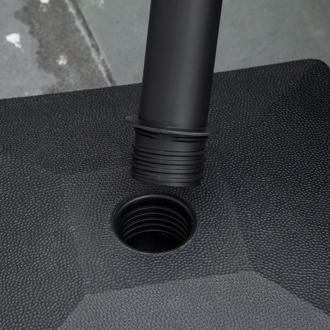 20kg Garden Parasol Base with Wheels Heavy Duty Sand or Water Filled Patio Umbrella Base for Outdoor Deck Beach Black