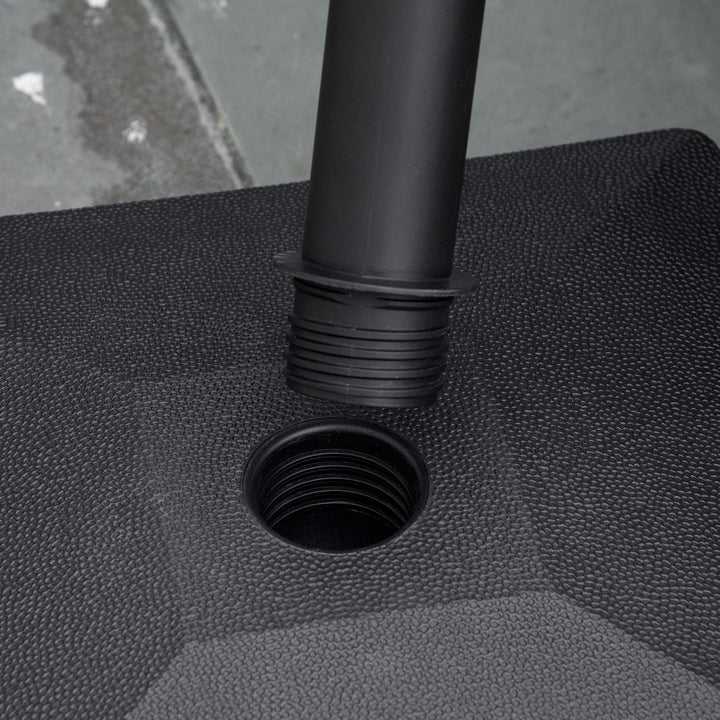 20kg Garden Parasol Base with Wheels Heavy Duty Sand or Water Filled Patio Umbrella Base for Outdoor Deck Beach Black