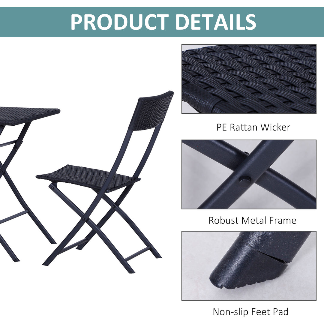 2-Seater Rattan Furniture Set-Black