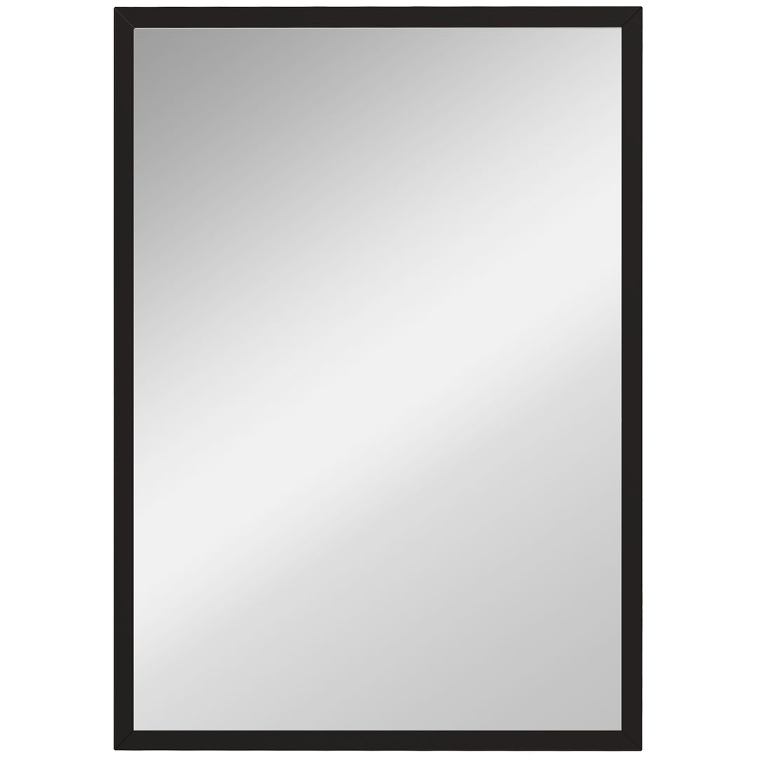 Wall Bathroom Mirror, 70 x 50 cm Wall-Mounted Mirror for Living Room, Bedroom, Hallway, Black