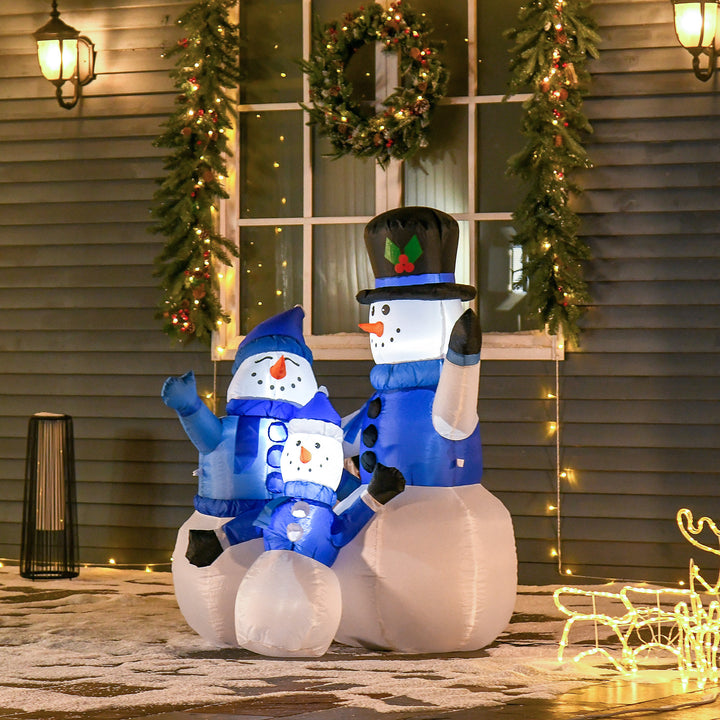 MCL 4ft Inflatable Christmas Snowmen Family Xmas LED Outdoor Indoor Holiday Decorations Yard