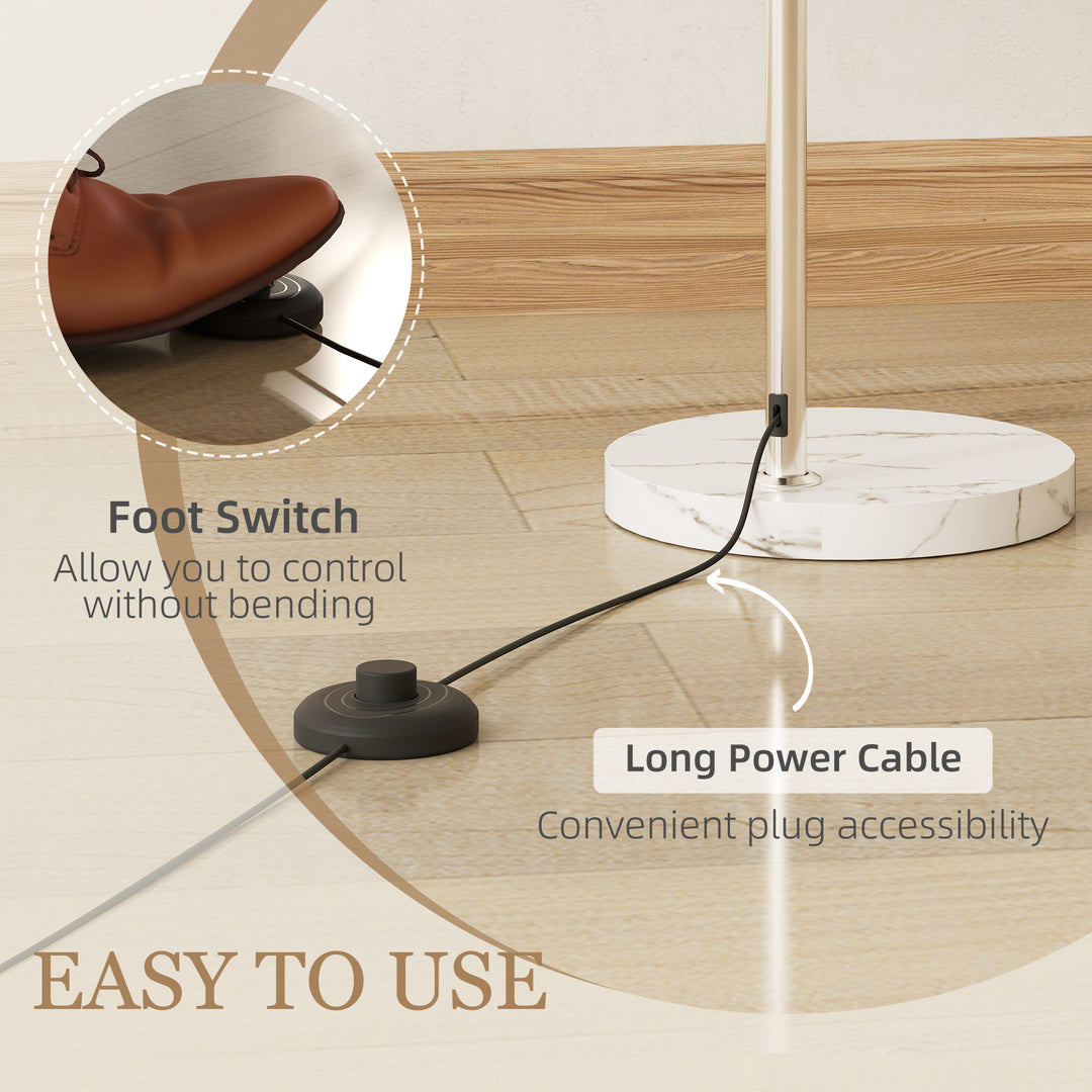Floor Lamp for Living Room, Modern Standing Lamp with Shade &amp; Foot Switch for Bedroom, Office