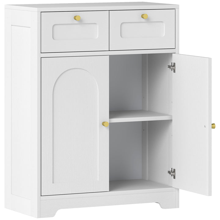 Bathroom Floor Cabinet with 2 Drawers - White