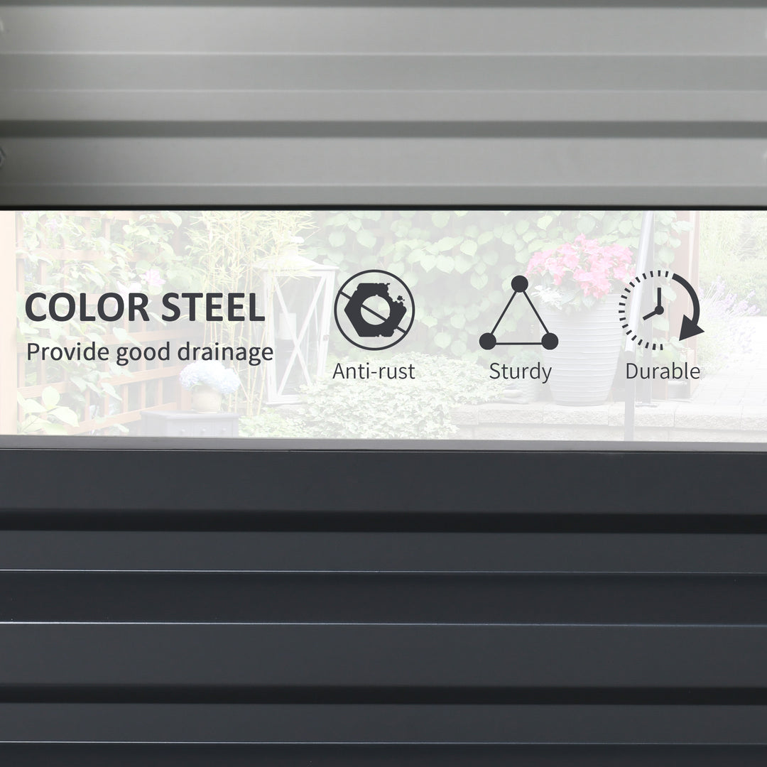 MCL Raised Beds for Garden, Galvanized Outdoor Planters, for Herbs and Vegetables, Use for Patio, Backyard, Balcony, Grey