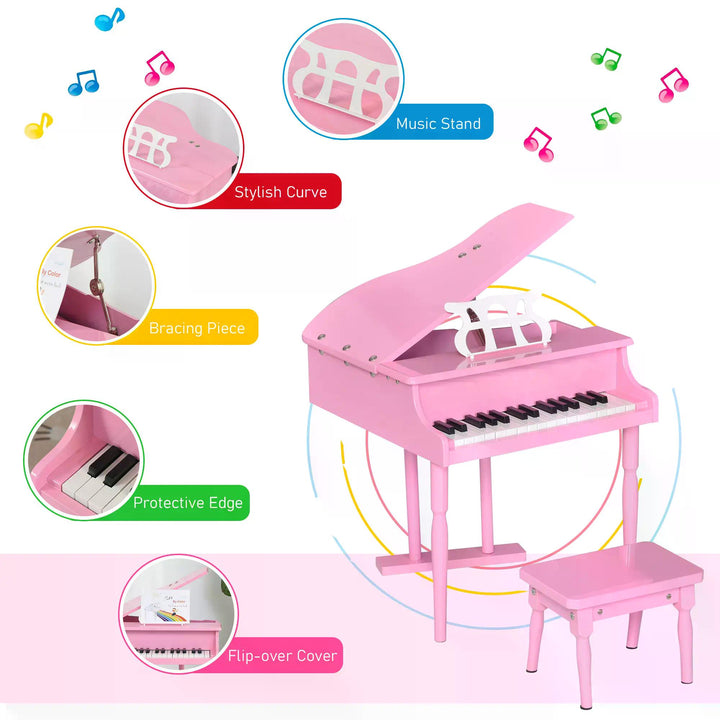 30 Keys Mini Kids Piano for Child with Music Stand and Bench Best Gifts Toy