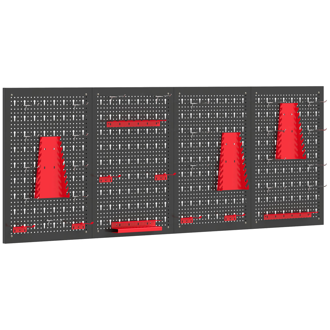 38 Pcs Wall-Mounted Pegboard with 4 Boards, Garage Tool Storage Unit B