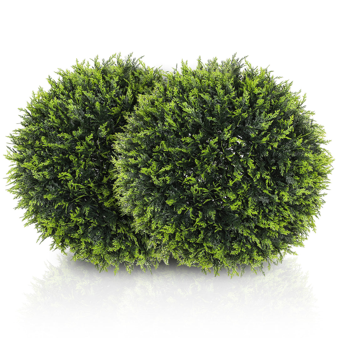 Set of 2 Artificial Plant Topiary Balls, UV-protected Fake Decorative Plants, Faux Plants for Home Indoor Outdoor Decor, 45cm, Green