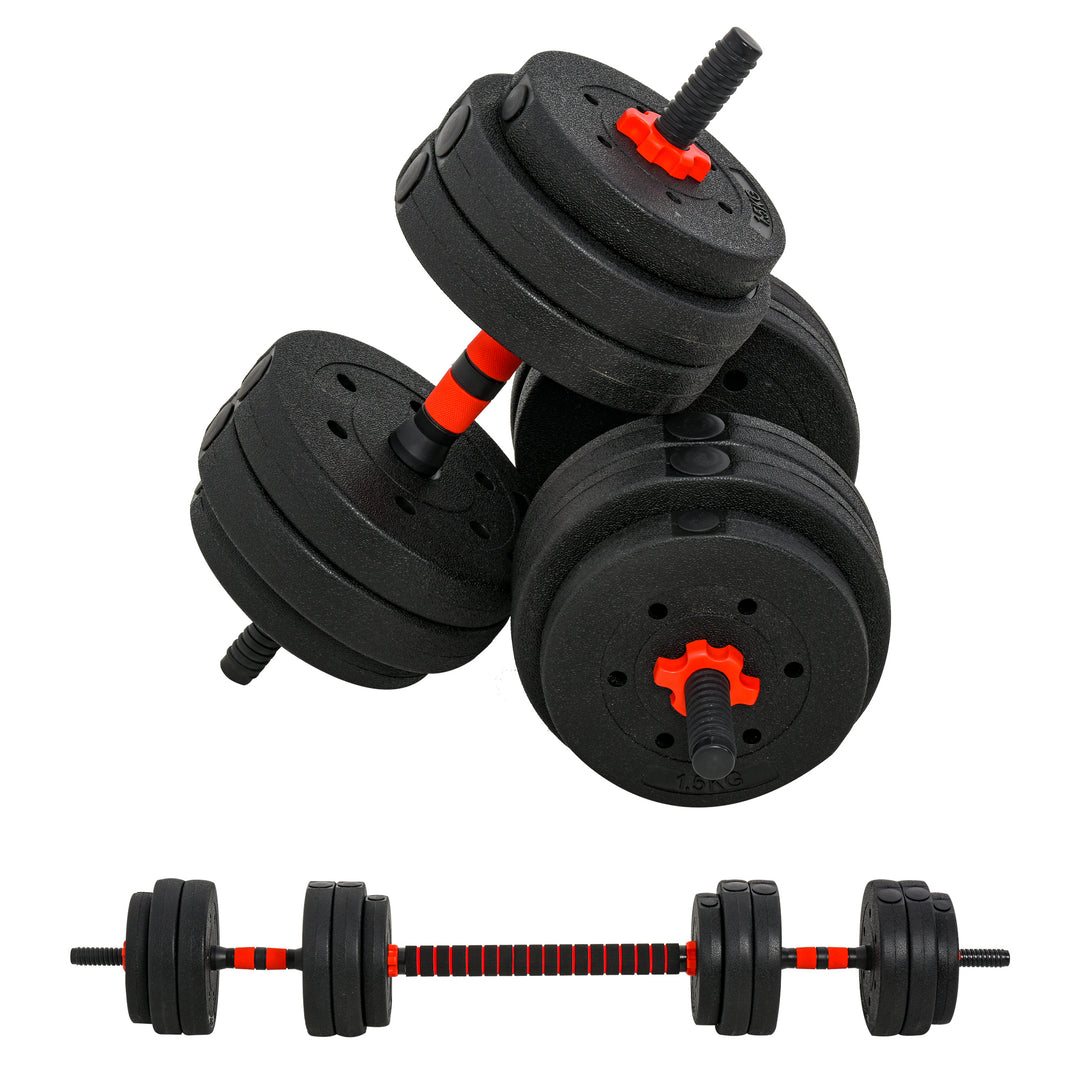 MCL 25kg 2 IN 1 Adjustable Dumbbells Weight Set, Dumbbell Hand Weight Barbell for Body Fitness, Lifting Training for Home, Office, Gym, Black