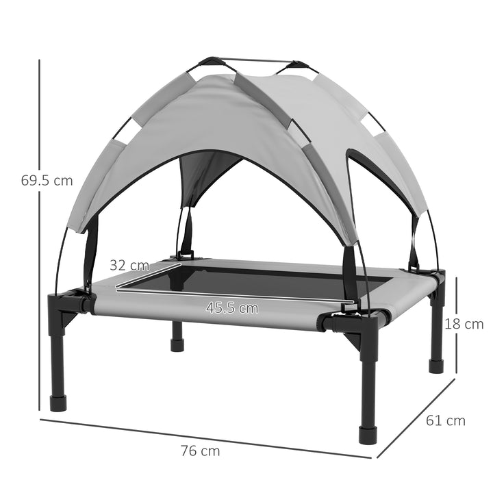 Cooling Raised Pet Bed w/ Washable Breathable Mesh, for Small Medium Dogs, 76 x 61 x 69.5cm - Light Grey