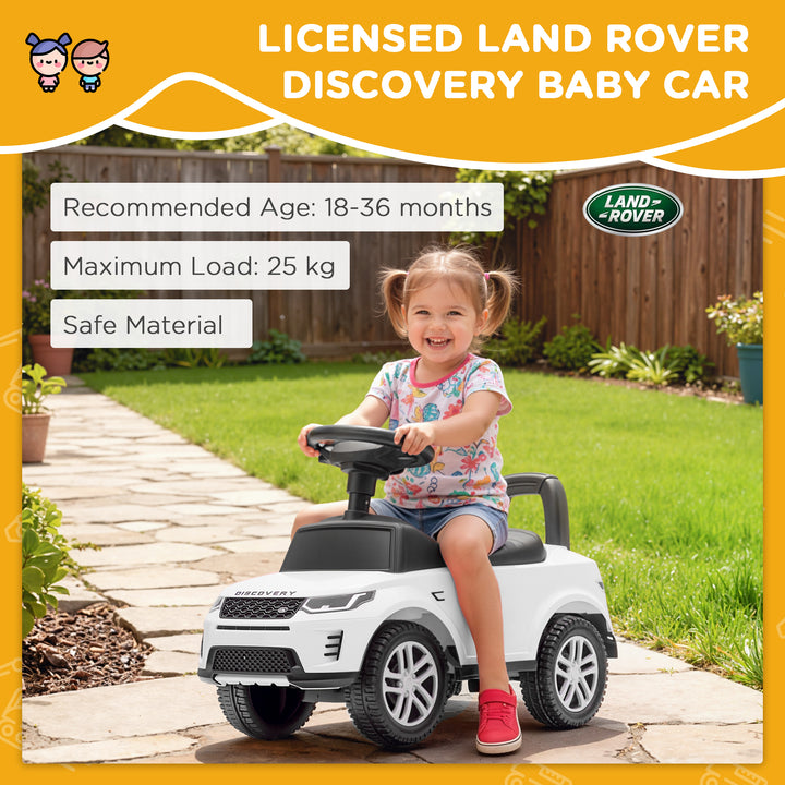 MCL Land Rover Licensed Toddler Ride on Car with Horn, Engine Sounds, Under-Seat Storage, for 18-36 Months, White