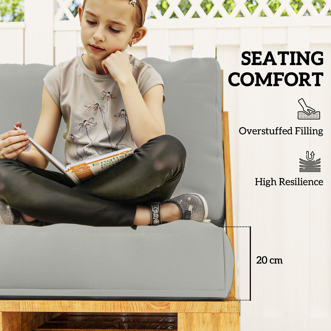 Two Piece Seat Pallet and Back Cushions - Light Grey