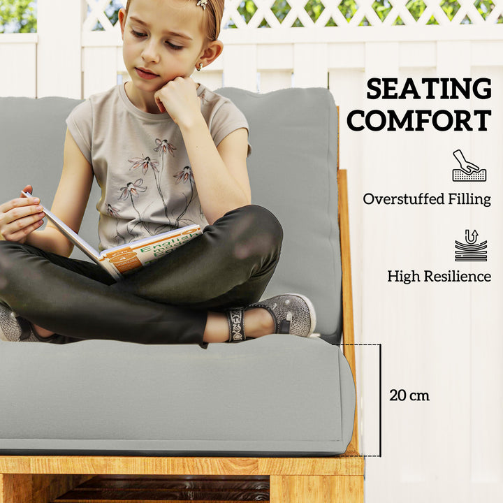 Two Piece Seat Pallet and Back Cushions - Light Grey