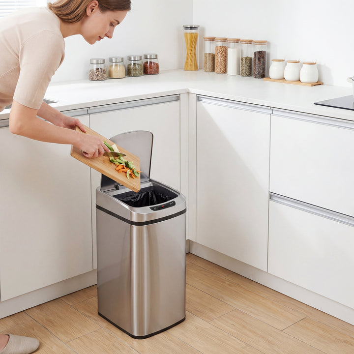 12L Sensor Bin, Automatic Touchless Motion Sensor Kitchen Bin with Fingerprint Resistant Stainless Steel