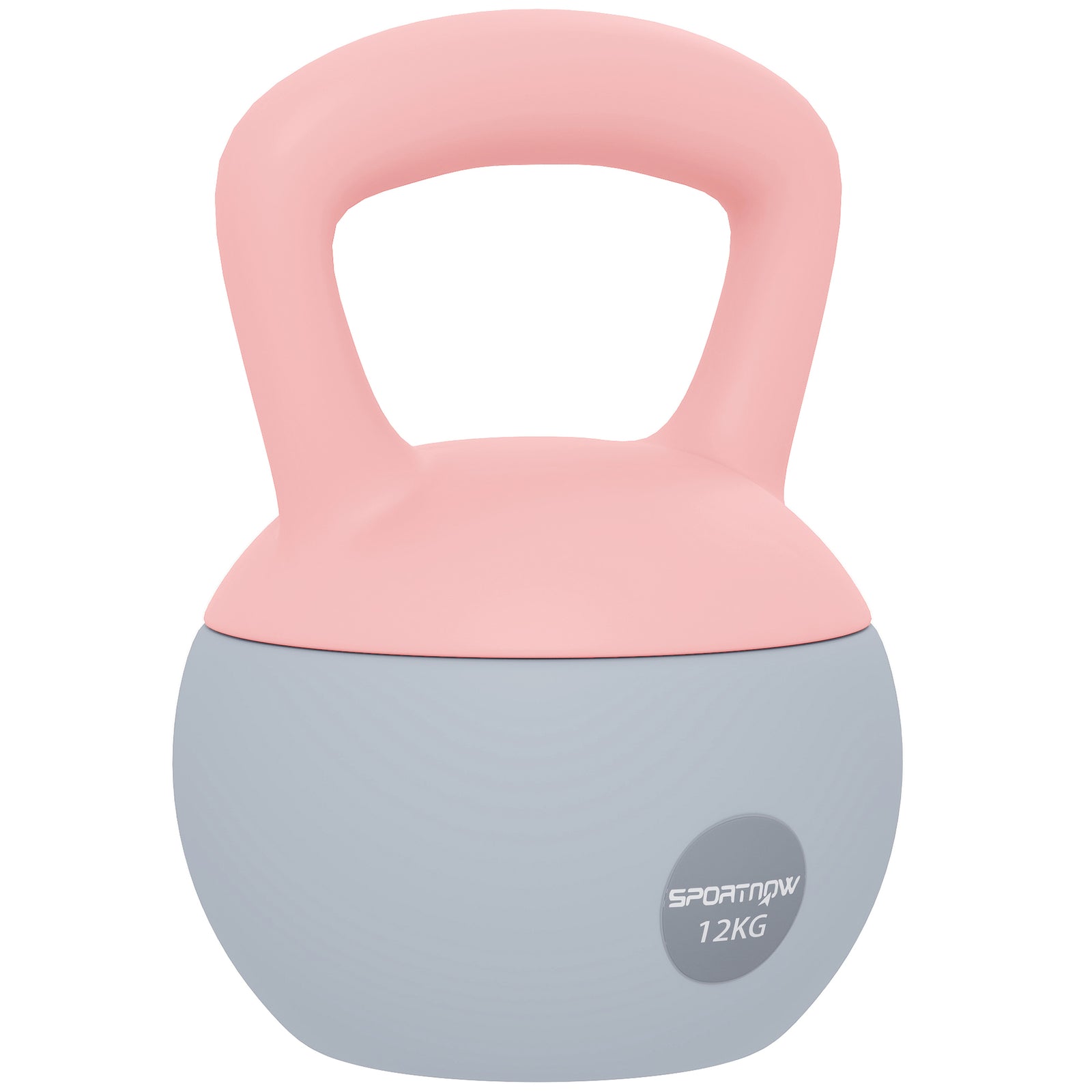 SPORTNOW 12KG Soft Kettlebell, Kettlebell with Non-Slip Handle for Home Gym, Weight Lifting, Strength Training, Pink/Grey