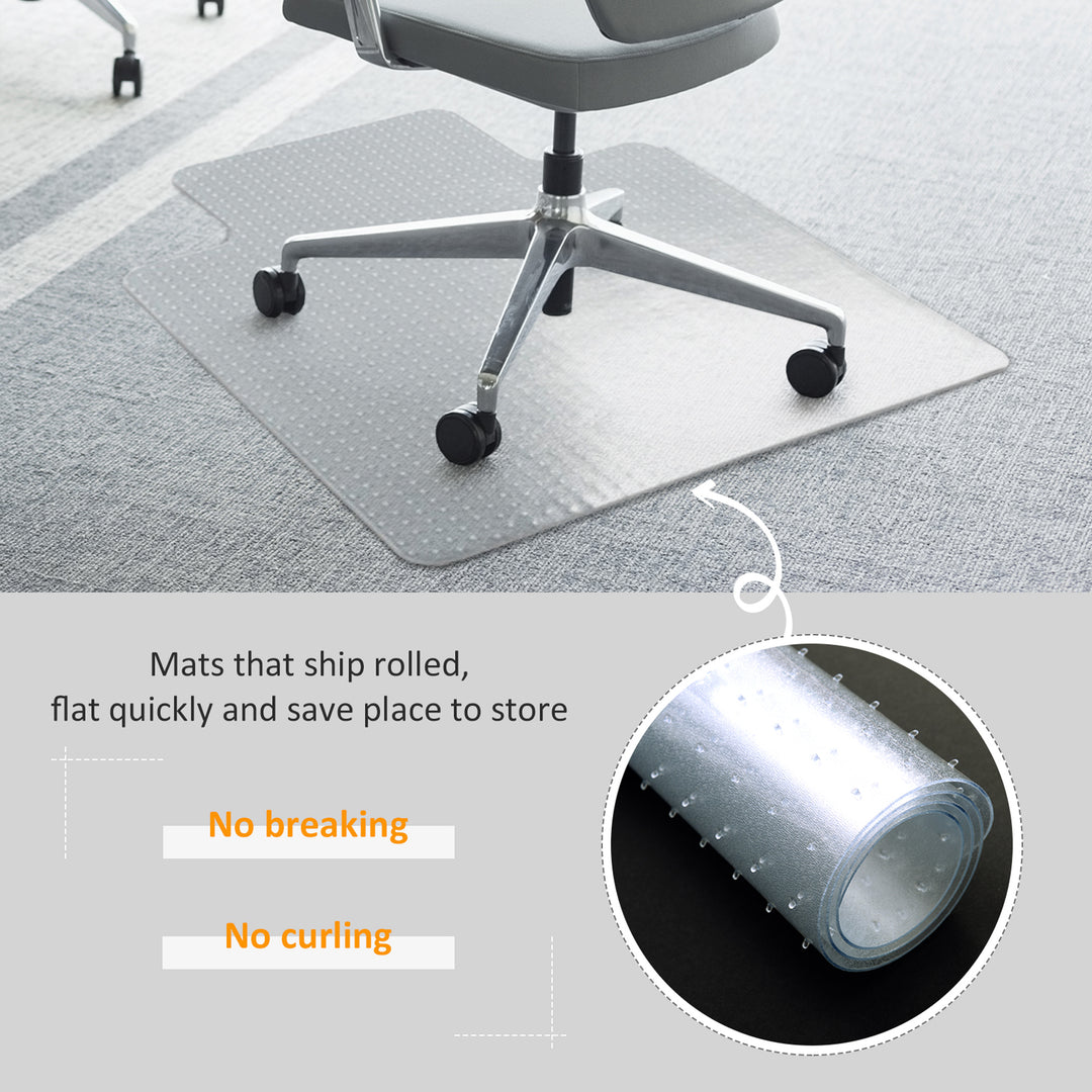 MCL Office Chair Mat for Carpeted and Hard Floor, 90 x 120 cm Clear Computer Desk Chair Mat, BPA and Phthalate Free, Non-Slip Floor Protector for Home Office