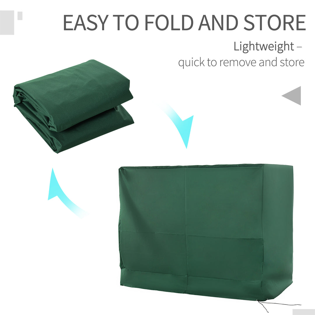 3-Seat Outdoor Garden Swing Chair Protective Cover Water UV Resistant, 240L x 133Wcm, Green