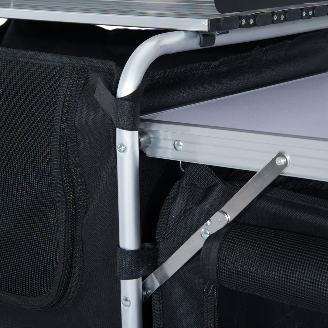 MCL Multi-Storage Portable Camping Kitchen, with Heat-Resistant Tabletops and Bag