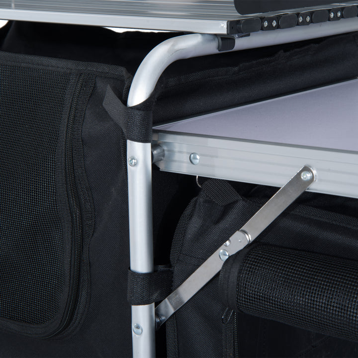 MCL Multi-Storage Portable Camping Kitchen, with Heat-Resistant Tabletops and Bag