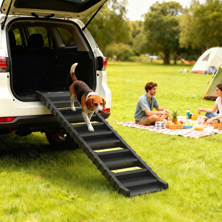 Dog Car Ramp with Anti-Slip Steps, 10-Steps Pet Stairs for Pets to Acc