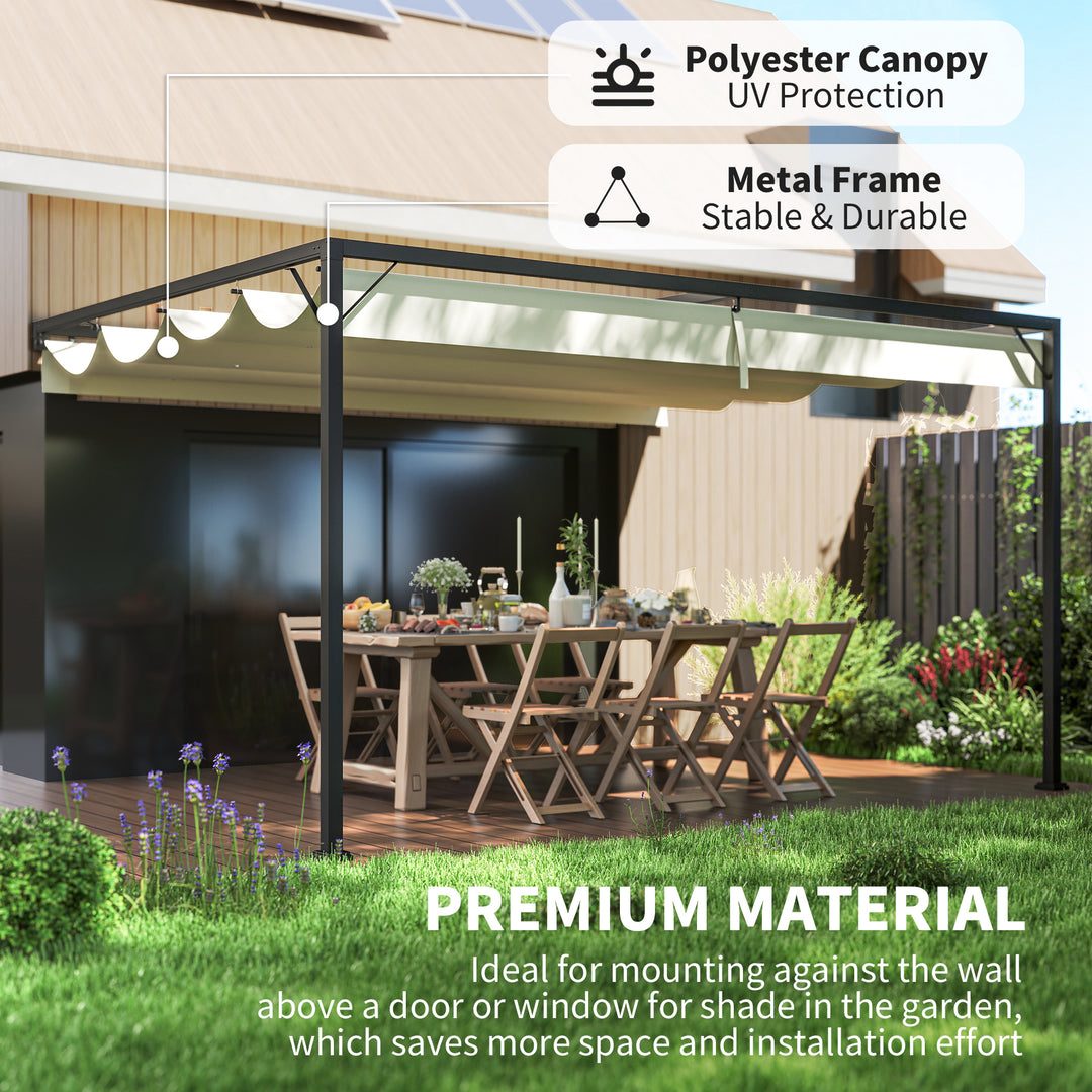 4 x 3 m Pergola, with Sliding Canopy - Cream