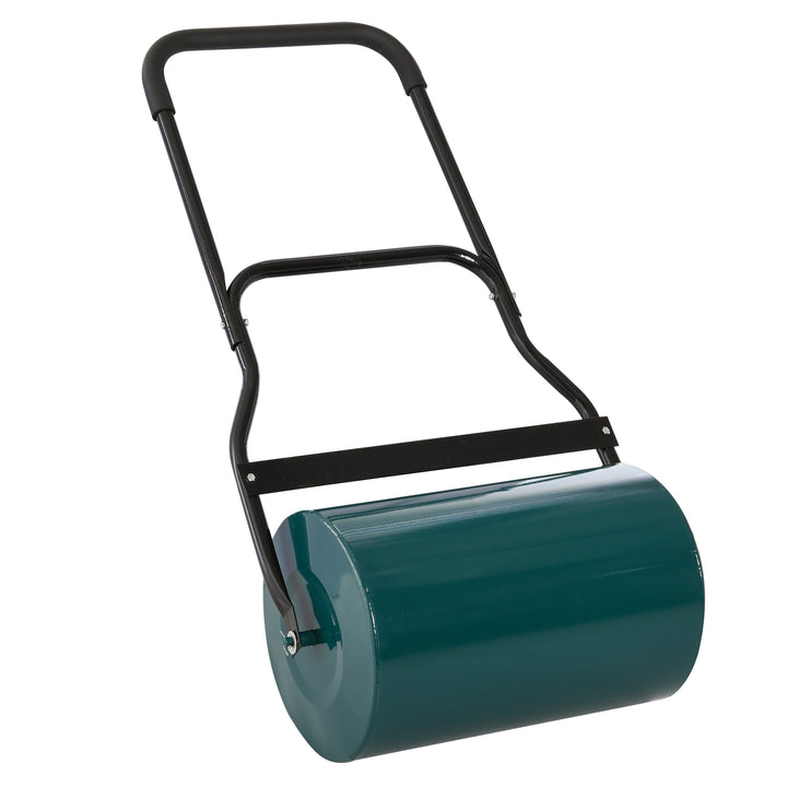 Outsunny 40L Lawn Roller Drum Scraper Bar Collapsible Handle Water or Sand Filled Φ32cm Green