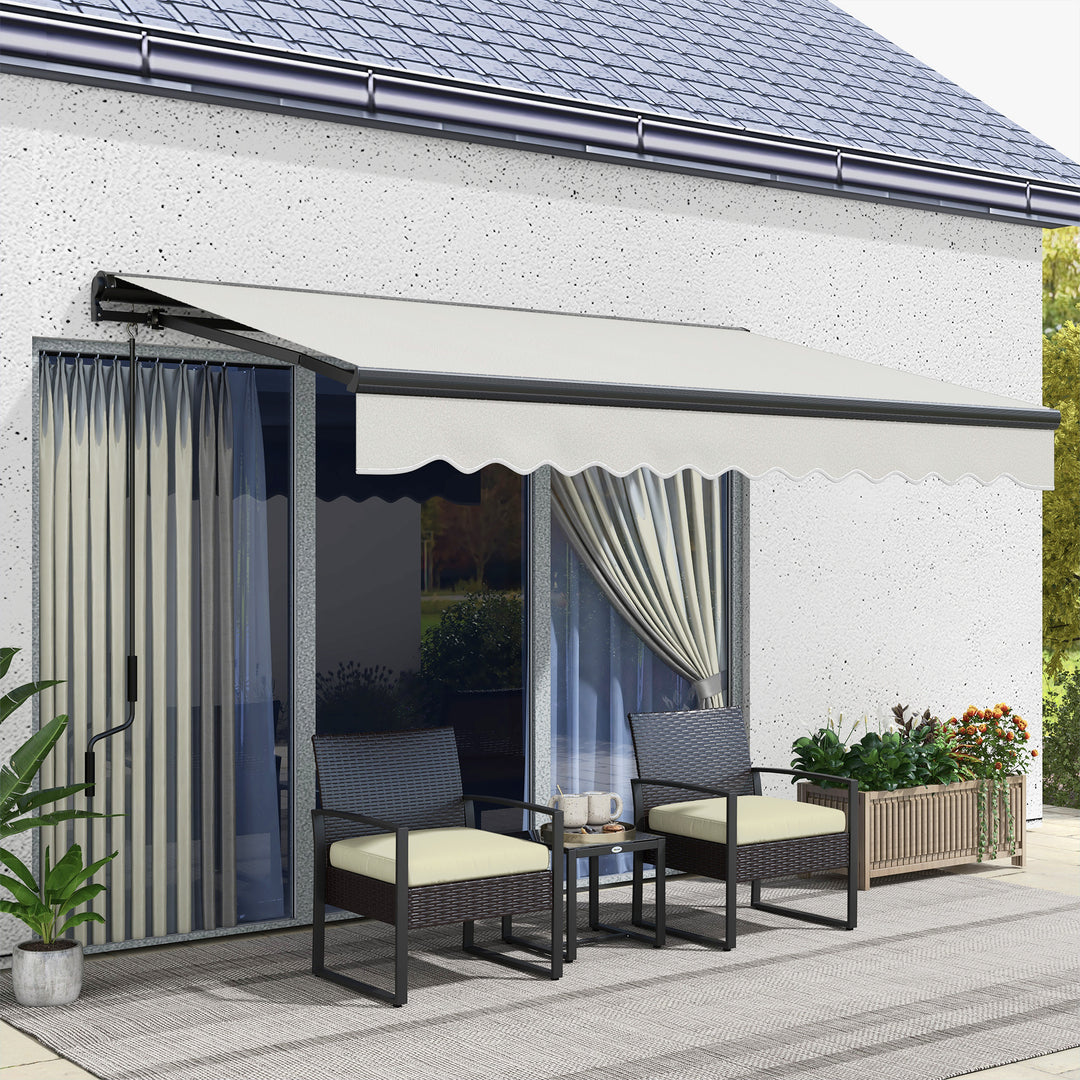2.5 x 3.5m Aluminium Frame Electric Awning, with Remote - Light Grey