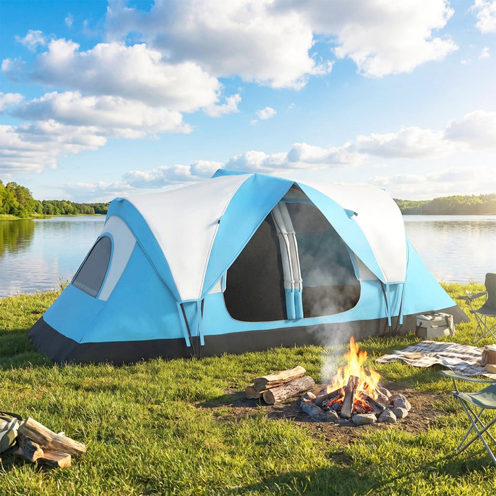 Camping Tent for 6 Man with 2000mm Water Resistant Rainfly and Carry B