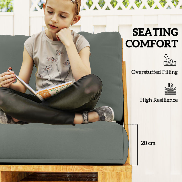 Two Piece Seat Pallet and Back Cushions - Charcoal Grey