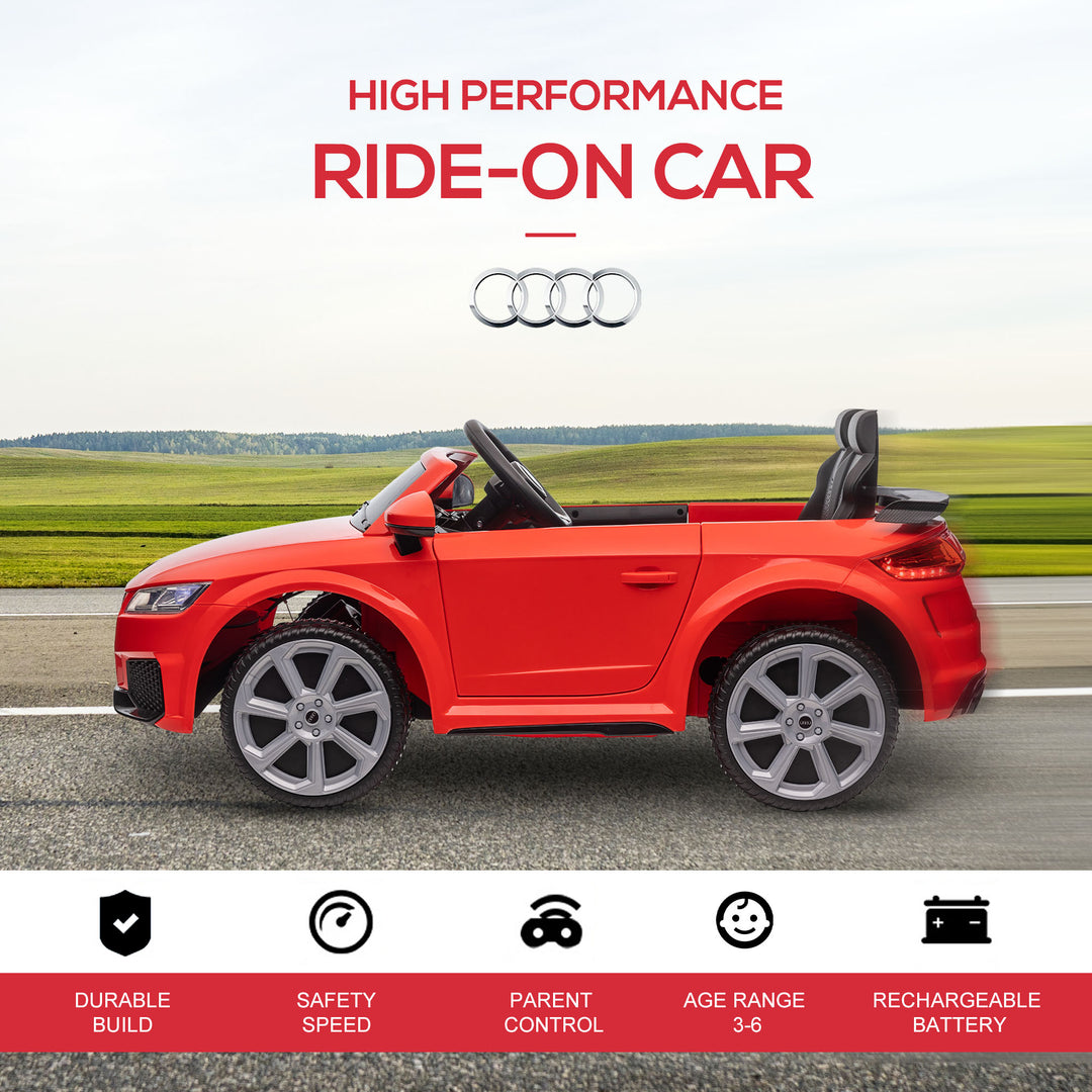 MCL Kids Licensed Audi TT Ride-On Car 12V Battery w/ Remote Suspension Headlights and MP3 Player 3km/h Red