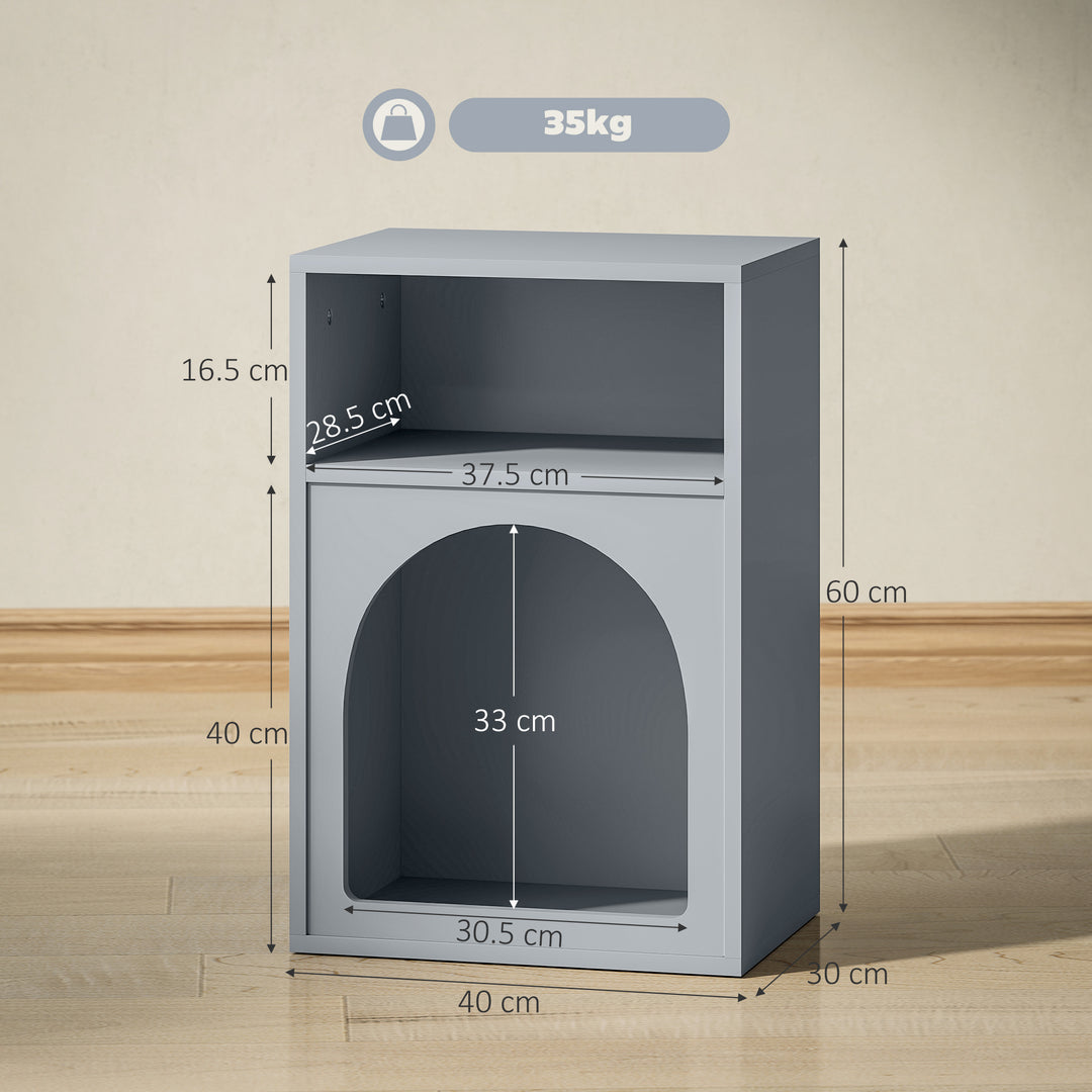 Bedside Table with 2 Open Compartments - Grey