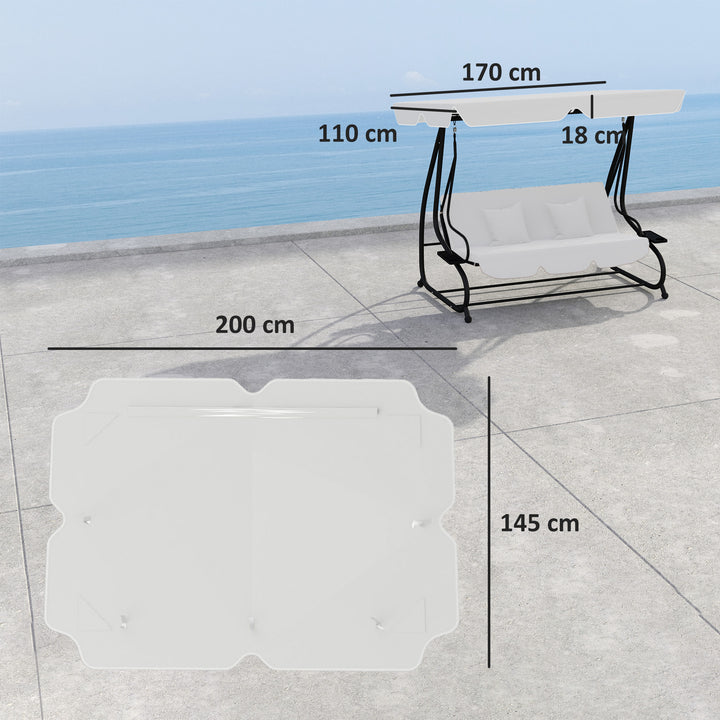 145 x 200Wcm Swing Chair Canopy Replacement - Light Grey
