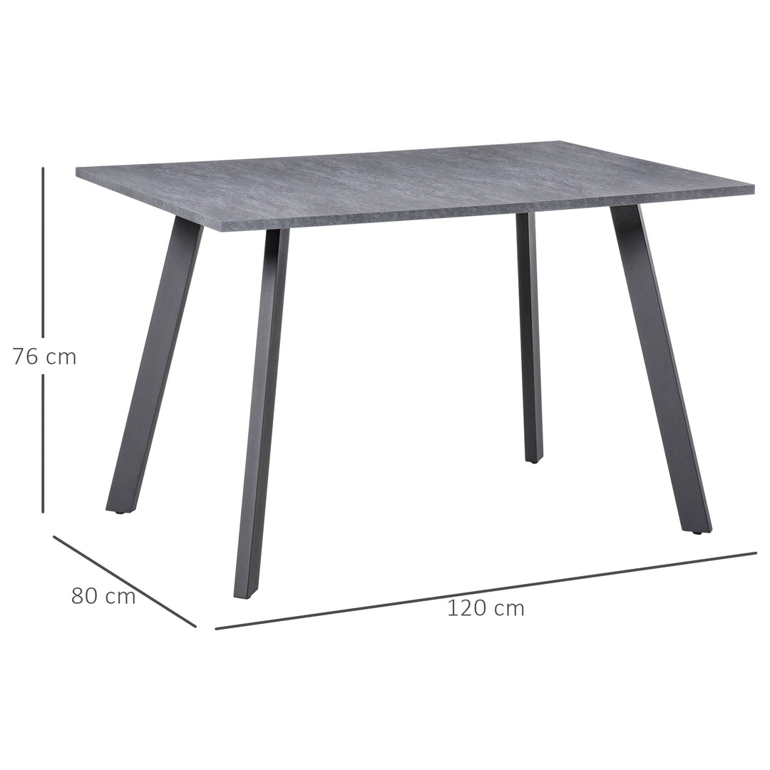 MCL Dining Table, Contemporary Rectangle Kitchen Table with Metal Legs and Spacious Tabletop for Dining Room, Living Room, Dark Grey