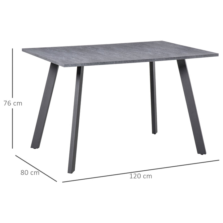 MCL Dining Table, Contemporary Rectangle Kitchen Table with Metal Legs and Spacious Tabletop for Dining Room, Living Room, Dark Grey