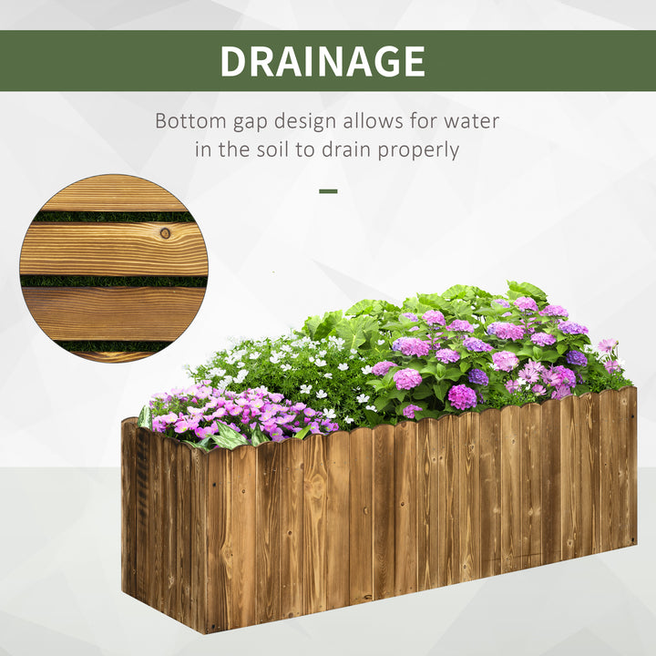 172L Raised Garden Bed, Wooden Rectangle Planter Box, Outdoor Herb Vegetable Flower Pot (120L x 40W x 40H cm)